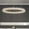 Pendant Lamps Post Modern Luxurious K9 Crystals Lights Art Deco Circle Living Room Chandelier Parlor Hanging Lamp Led Luminarias