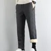 Pantalons pour hommes 2023 en peluche épais vers le bas homme pantalon décontracté hommes chaud hiver coupe-vent polaire pantalon homme pantalons de survêtement plafones Hombre