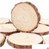 Dekoracje świąteczne naturalne plastry drewna 30pcs 3.54.0 cali okrągłe kółka Niedokończone tarcze kory drzew