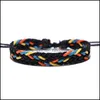 Charm armband boho bomullsfl￤ta handgjorda armband etnisk lycklig mticolored wrap v￤vt rep v￤nskap armband f￶r par g￥va b24a d dh1wl