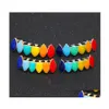Grillz Dental Grills Hip Hop Rainbow Teeth Grillz Top Bottom Fale Gold Sier Tooth Caps For Women Men Halloween Body Jewerly With Bo Ot8Oz