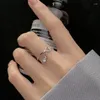 Cluster Rings Authentic 925 Sterling Silver Water Drop Chain Open Finger Ring For Women Girls Jewelry Gift 1891