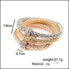 チャームブレスレット13Style Elastic Crystal Bracelet Set Heart Key Lock Crown Tree of Life Skl Elephant Owl Bangle for women men fashion otow7