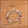 Beaded Strands Fashion Women Natural Stone Agate Bead Bracelet Resin Druzy Charm Bracelets With Friendship Card Handmade Woven Rope Ot6Yn