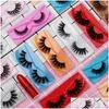 Fałszywe rzęsy 3D grube kolory rzęs 10 par Natki Naturalne długie hurtowe makijaż Fałszywe rzęsy upuszczenie dostawy zdrowie Oczy Dhpsv