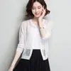 Women's Knits Ladies See Through Knitted Cardigan Coat Spring & Summer 2023 Casual Thin Hollow Out Knitwear