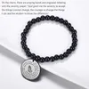 Link Bracelets ChainsPro Stainless Steel Serenity Prayer Bracelet Praying Hands Rosary Bead Religious Vintage Jewelry For Men/Women CP768