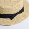 Stingy Brim Hats SeioUm Partihandel Sol platt stråhatt båtflickor Båge sommaren för kvinnor barn och strand Panama Chapeau Femme