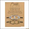 Cadeia de link Cadeia artesanal de algemas ajustáveis ​​pulseiras para homens 2pcs Pulseira de casal para o dia dos namorados Jóias de joias entrega OTGTK