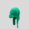Berets Hand-woven Ear Protection Hat Female Winter Warm And Cold-proof Lei Feng Hats All-match Wool Cap Gorros Invierno