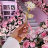 装飾的な花10pcs 24kフォイルメッキバラの花クリエイティブバレンタインデーギフトゴールドは永遠に永遠に結婚式の装飾愛好家の照明