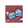 Stud Luckyshine Est Oval Sky Blue Topaz 925 Sterling Sier Plateado Pendientes Para Mujeres 7X8 Mm Drop Delivery Jewelry Dhwig