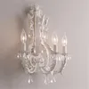 Wall Lamps French Antique Finish Metal Led Lamp Lustre Crystal Bedroom Lights Loft Light Fixtures Foyer Sconce