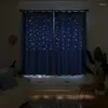 Curtain 100 200cm Home Hollow Curtains Double Layers Blackout Hooking High Shading Stars Patterns For Sleeping Room