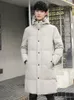 Men's Down Men Winter Fashion White Duck Hooded Male Coat Thickened Long Jacket Clothes