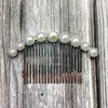 Hair Jewelry Fashion Big Combs Headdress Elegant Design Silver Color Rhinestone Crystal Pearl Hairpin Bridal