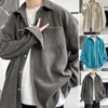 Camisas casuales para hombres Camisa de hombre guapo Vestido de color sólido Abrigo de primavera suave de un solo pecho