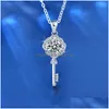 Andra trendiga 1 D Färg Moissanite Key Necklace Women Jewelry 100 925 Sterilng Sier VVS Pendant Neckklace Gift Another Drop Delivery Nec Dhsqj