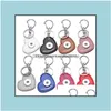 Key Rings Pu Leather Heart Star Keyring Noosa Chunks 18Mm Snap Button Chains Keys Ring Jewelry Drop Delivery Dhqha Dhzwb