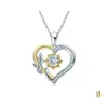 Подвесные ожерелья модный 925 стерлинговый Sier 1ct d Color VVS1 Моассанитовое ожерелье сердца для женщин -ювелирных изделий для подсолнечника.