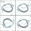 Linkketen eenvoudige mode handgemaakte blauw geweven armbanden voor vrouwen minimalistisch charme sieraden cadeau dagelijkse vakantie drop levering otz9e