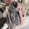 Foulards Hiver Cachemire Écharpe Hijab Femmes Imprimer Étoiles Femme Pashmina Chaud Épais Châle Wrap Couverture Echarpe Foulard Bufanda 2023