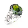 Solitaire Ring 10 PC/Lot Womens Wedding Jewelry Rings Est Drop Green Peridot Gems 925 Sterling Sier Plated High Quality Gift Deliver Dhrof