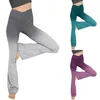 Actieve broek gradiënt print yoga kruis hoge taille training leggings elastische comfortabele wijd uitlopende broek buikcontroletraining running