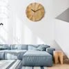 벽시계 디지털 스마트 시계 골동품 스타일 목재 조용한 3D 목재 LED 미니멀리스트 장식 Relojes de Pared