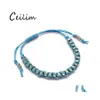 Linkketen eenvoudige mode handgemaakte blauw geweven armbanden voor vrouwen minimalistisch charme sieraden cadeau dagelijkse vakantie drop levering otz9e