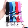 Colliers de chien Laisses Ceinture de sécurité de voiture de chat réglable Ceinture de sécurité du véhicule Harnais Laisse de plomb pour petits chiens moyens Fournitures pour animaux de compagnie Lev Dhrdu