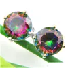 Stud High Quality Fashion Earring For Party Particar Fire Mystic Topaz Gemstone 925 Sier Wedding Drop Delivery Jewelry Earrings Dhvuf