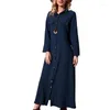 Abbigliamento etnico Musulmano Abaya Turchia Arabo Oman Camicia estiva a maniche lunghe da donna Abito moda Cardigan monopetto Femme Islam Robe