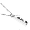 Pendant Necklaces Diabetic Medical Alert Necklace Stainless Steel Wishing Pillar Columnar Disease Women Men Jewelry Drop Delivery Pen Otzv3