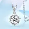 Pendant Necklaces B-ling Shiny Crystal Flower Necklace For Women Jewelry Charm Lady Silver Plated Chain Accessories Female