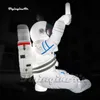 Personalized Giant Inflatable Astronaut Model White Air Blow Up Sitting Spaceman Balloon Holding Flag With LED Light For Concert Stage Show