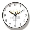 Horloges Murales 1Pc Horloge Décorative Bois de Cerf Motif Suspendu Métal