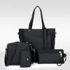 Bolsas de noche 4pcs Conjunto de bolsos Mujeres Composite Top Handle Femenino PU Key Wallets Cuero # 2