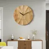 벽시계 디지털 스마트 시계 골동품 스타일 목재 조용한 3D 목재 LED 미니멀리스트 장식 Relojes de Pared