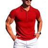 Polo da uomo T-shirt da uomo sportiva da corsa per il fitness T-shirt da polo a maniche corte con striscia elastica alta estiva Supporto in maglia sottile per uomo Taglia asiatica