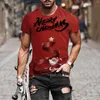 T-shirts pour hommes en cours d'exécution à manches longues hommes automne hiver décontracté court noël 3D imprimé hauts pour t-shirt