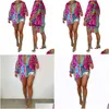 Robes décontractées Designer de détail Femmes Chemise Tie Dye Imprimer Mode Cardigan Robe Drop Delivery Vêtements Vêtements pour femmes Dhmym