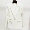 Kvinnors kostymer 2023 Autumn Winter Shiny Rhinestone Long Sleeve Suit Coat Women Elegant Business Classic Blazer Loose Overdimensionerad jacka