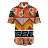 Męskie koszulki męskie koszulę męską krótkie rękaw hawajskie nadrukowane guziki guziki bluzki hurtowe 2023 Pojedyncze piersi kołnierzy