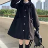 Women's Wool & Blends Japanese Style Sweet Girls Woolen Coat Cute Doll Collar Bow Ruffle Students Teens Cloak Elegant Women Trench Spring Au