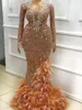 Вечеринка платья 2023 плюс размер арабская роскошная русалка кружевная кружева