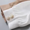 Blouses femininas plissadas de retalhos de retalhos elegantes camisas de chiffon design de verão