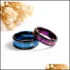 Bande Anneaux Mode Son Roi Et Sa Reine Couples En Acier Inoxydable Couronne Bleu Violet Bague Pour Femmes Hommes Bijoux Saint Valentin Ot2Pu