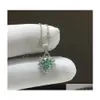 Collane con ciondolo Trendy 925 Sterling Sier 1Ct Blu Verde Colore Vvs1 Moissanite Collana Donna Gioielli Passa Diamond Test Con Gra Dr Dhnie