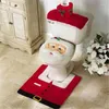 Toilet Seat Covers 3 Pcs Christmas Cover Set Creative Santa Claus Mat Cute Festival Decoration Winter Bathroom Warm Accessories